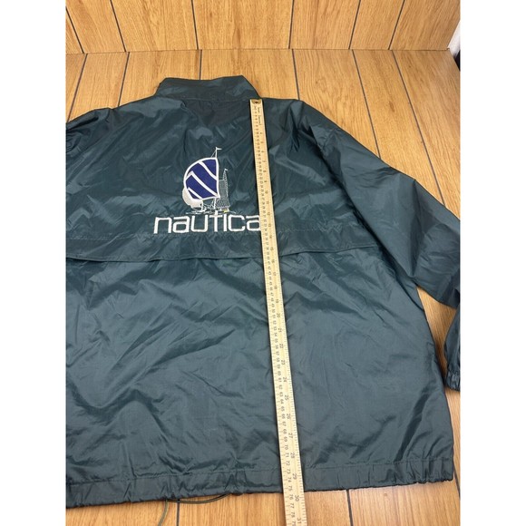 Vintage 90s Nautica made USA , Green Windbreaker Sailboat Big‎ Logo Size XL - Picture 16 of 16